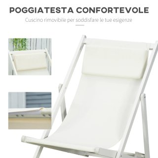 Set 2 Sedie Poltrona Sdraio da Esterni Pieghevoli