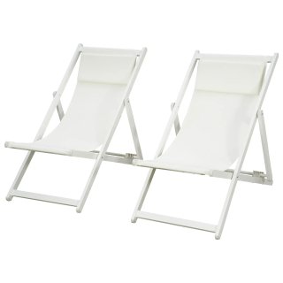 Set 2 Sedie Poltrona Sdraio da Esterni Pieghevoli