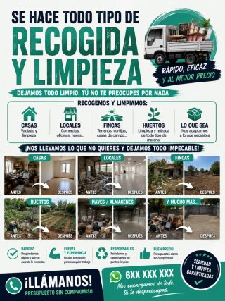¿Necesitas vaciar o limpiar un espacio?