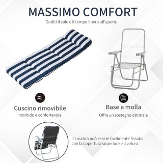 Set di 2 Sedie Sdraio Pieghevoli e Reclinabili