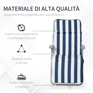 Set di 2 Sedie Sdraio Pieghevoli e Reclinabili