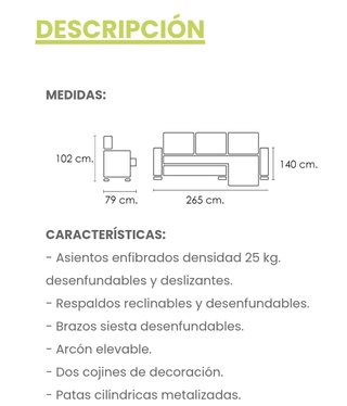 Chaiselongue gris sin usar