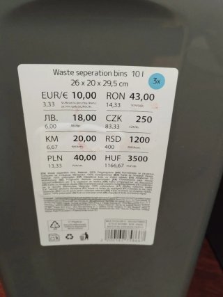 Cubos de reciclaje Pepco nuevos