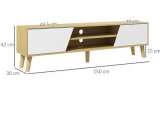 Mueble TV moderno madera y blanco