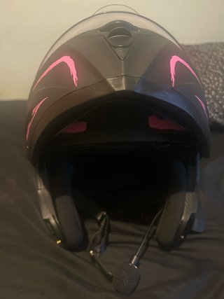Casco Moto VIRTUE Negro y Rosa Nuevo