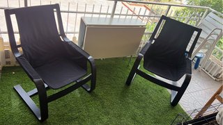 Sillas de terraza negras (2 unidades)