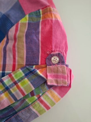 Camicia corta a quadri con nodo