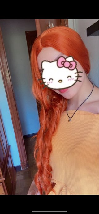 Peluca naranja cobrizo ondulada