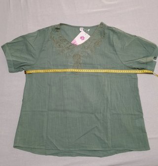 Blusa verde salvia 100% algodón - Nueva