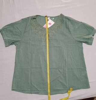 Blusa verde salvia 100% algodón - Nueva