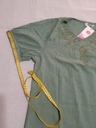 Blusa verde salvia 100% algodón - Nueva