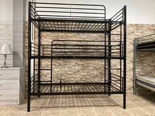 Letto a castello 3 letti in metallo nero 90x190 NUOVO