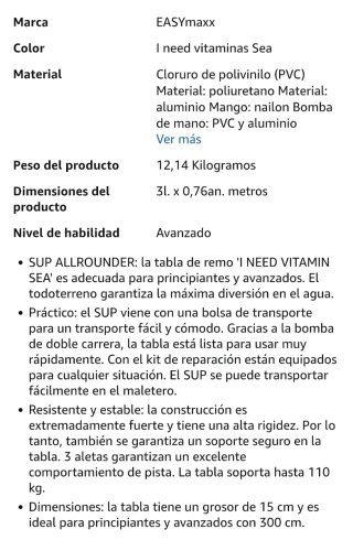 Tabla Paddle Surf EASYmaxx