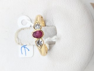 Anillo Oro 18k con Rubí y Diamantes