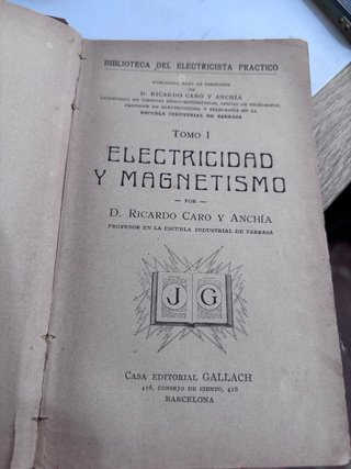 Libro antiguo 1941 electricidad y magnetismo tomo
