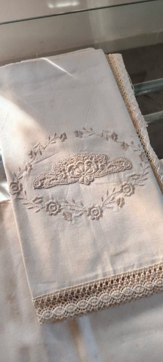 Lenzuolo matrimoniale cotone con ricami