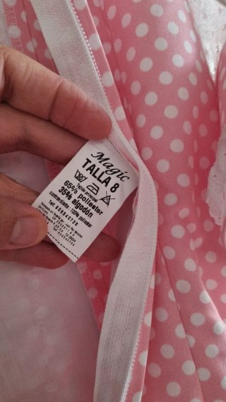 Vestido de flamenca rosa y blanco
