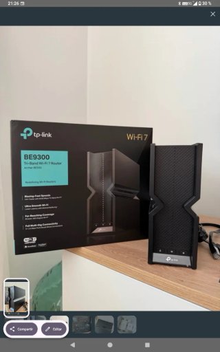 Router TP-Link WiFi 7 BE550 Tribanda. Modelo 9300.