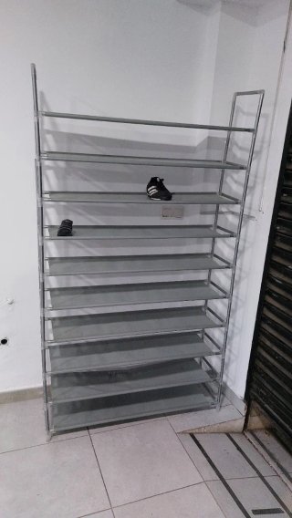 Zapatero 10 Niveles Tela . Metal. Plástico