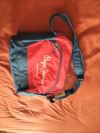 Bolsa Pepe Jeans Ordenador Azul y Roja