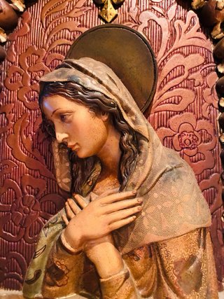 Gran relieve religioso de pared - Virgen María