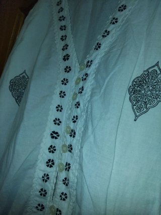 Vestido playero blanco bordado T/L/X