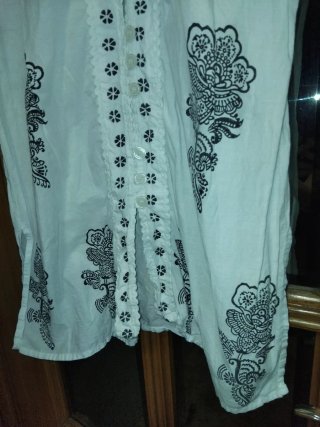 Vestido playero blanco bordado T/L/X