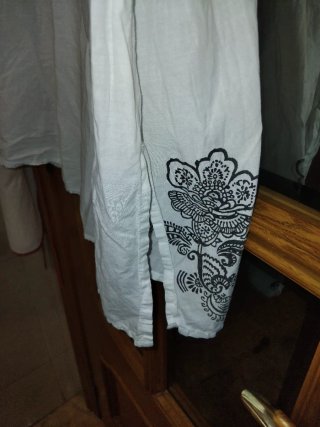 Vestido playero blanco bordado T/L/X