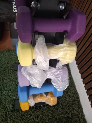 Set Mancuernas 2-3-4-5y6 Kg + Soporte