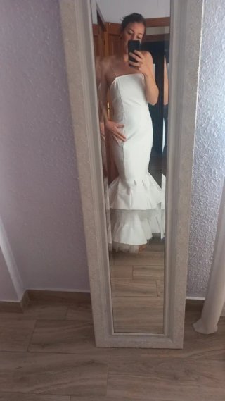 Traje de flamenca blanco liquidación