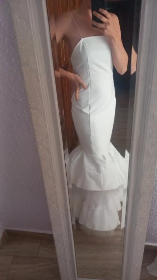 Traje de flamenca blanco liquidación