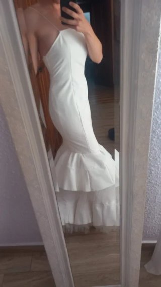 Traje de flamenca blanco liquidación