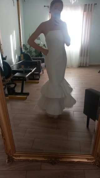 Traje de flamenca blanco liquidación