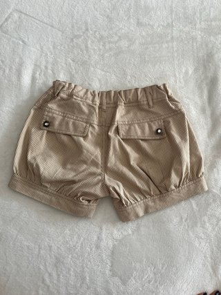 Pantalones cortos shorts niña rayas beige 7-8 años
