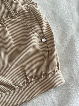 Pantalones cortos shorts niña rayas beige 7-8 años