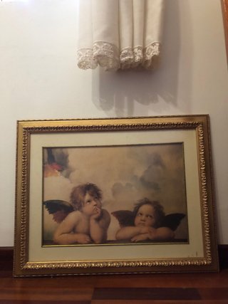 Cuadro de dos angelitos estilo Da Vinci