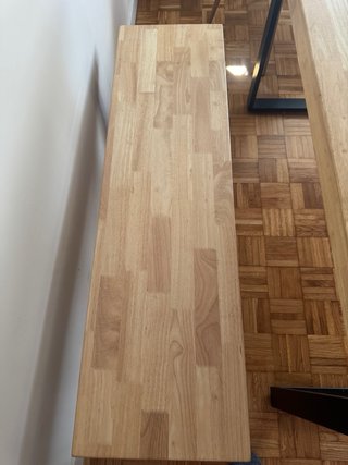 Mesa y banco comedor madera y metal