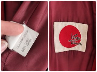 Abrigo de lana rojo talla 44.