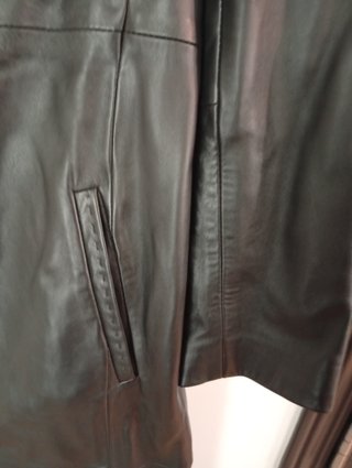 Abrigo negro de piel ovino auténtica T42 Mujer