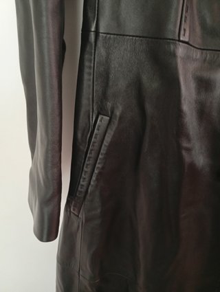 Abrigo negro de piel ovino auténtica T42 Mujer
