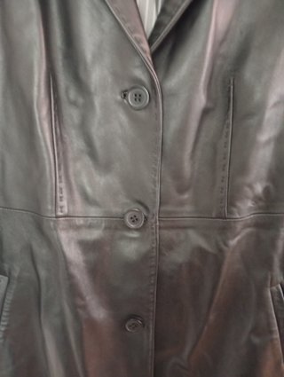Abrigo negro de piel ovino auténtica T42 Mujer