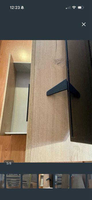 Cómoda de habitación madera y metal