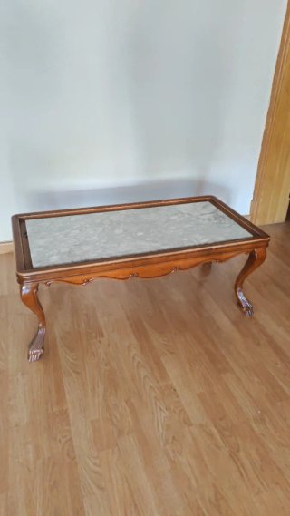 Mesa de centro madera y mármol