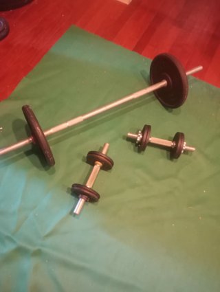 Panca, pesi, palestra multifunzione completa
