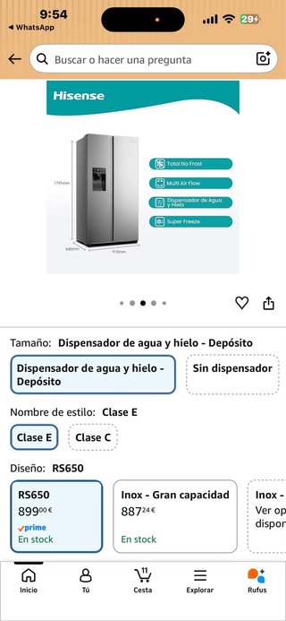 Nevera Hisense Inverter Acero Inoxidable