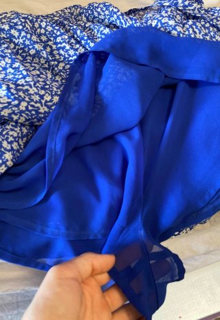 Falda pantalón Brownie floral azul talla S.