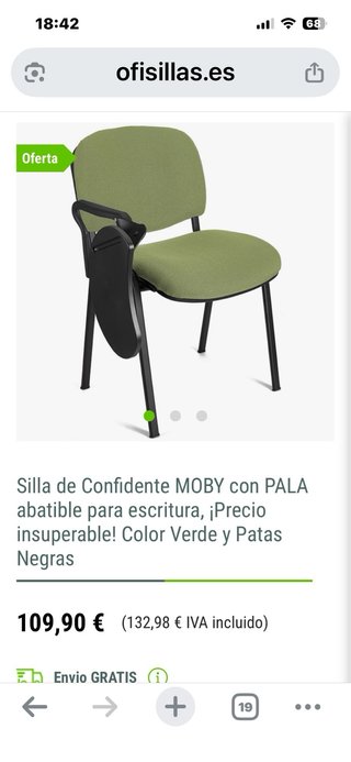 10 Sillas Acolchadas con Pupitre Abatible