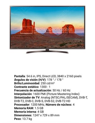 Televisión LG 55 Negra
