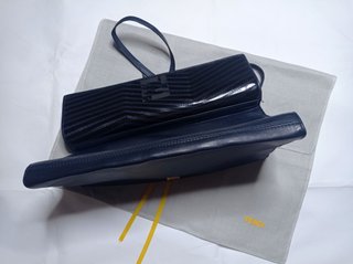 Borsa Fendi baguette in pelle navy blu