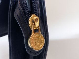 Borsa Fendi baguette in pelle navy blu